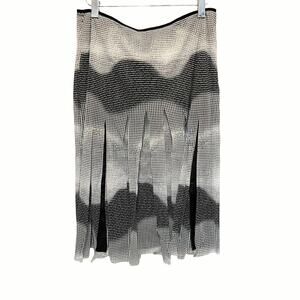 For the Republic Black White Gray Fringe Skirt Size 8P